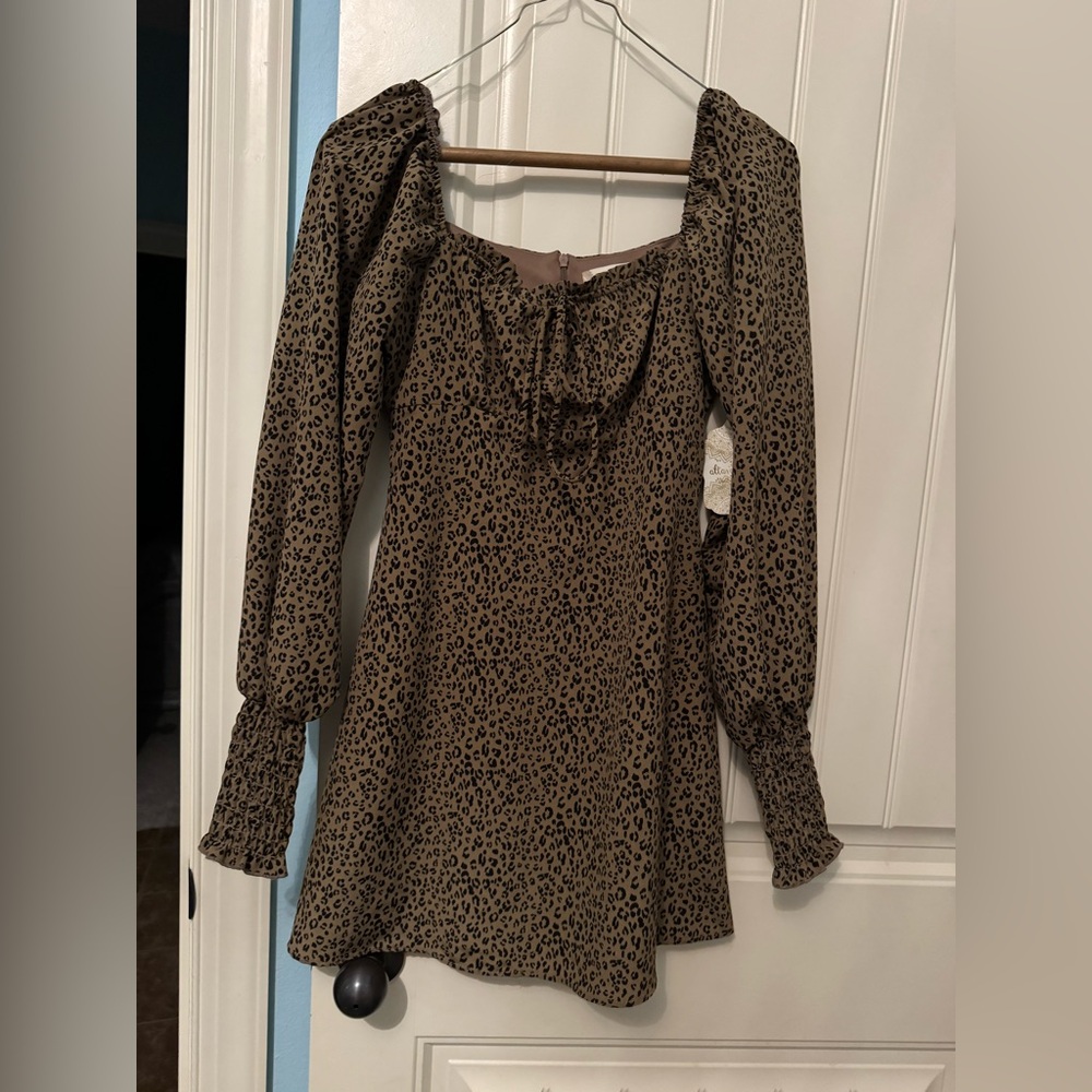 Altar'd State Animal Print Long Sleeve Dress size xs